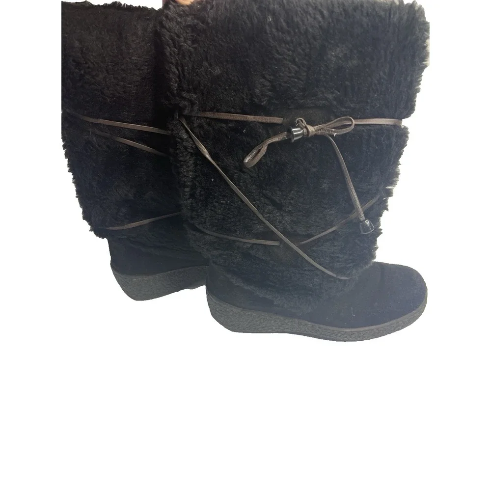 Vtg Oscar Sport Women US 8 EUR 39 Lined Boots Apres Black Ski Hiking Snow Rave